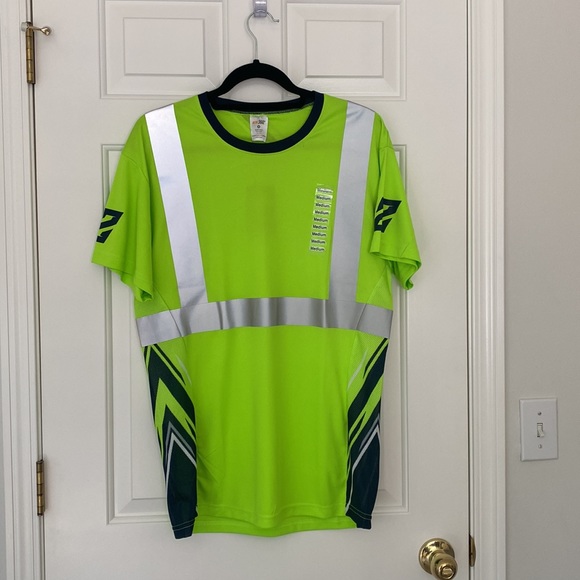 SS360 Safety Shirtz - Bright Green Reflective Safety Shirt Seahawks 12 - Picture 5 of 7